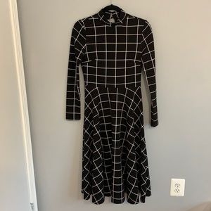 SHEIN A-line midi window pane dress